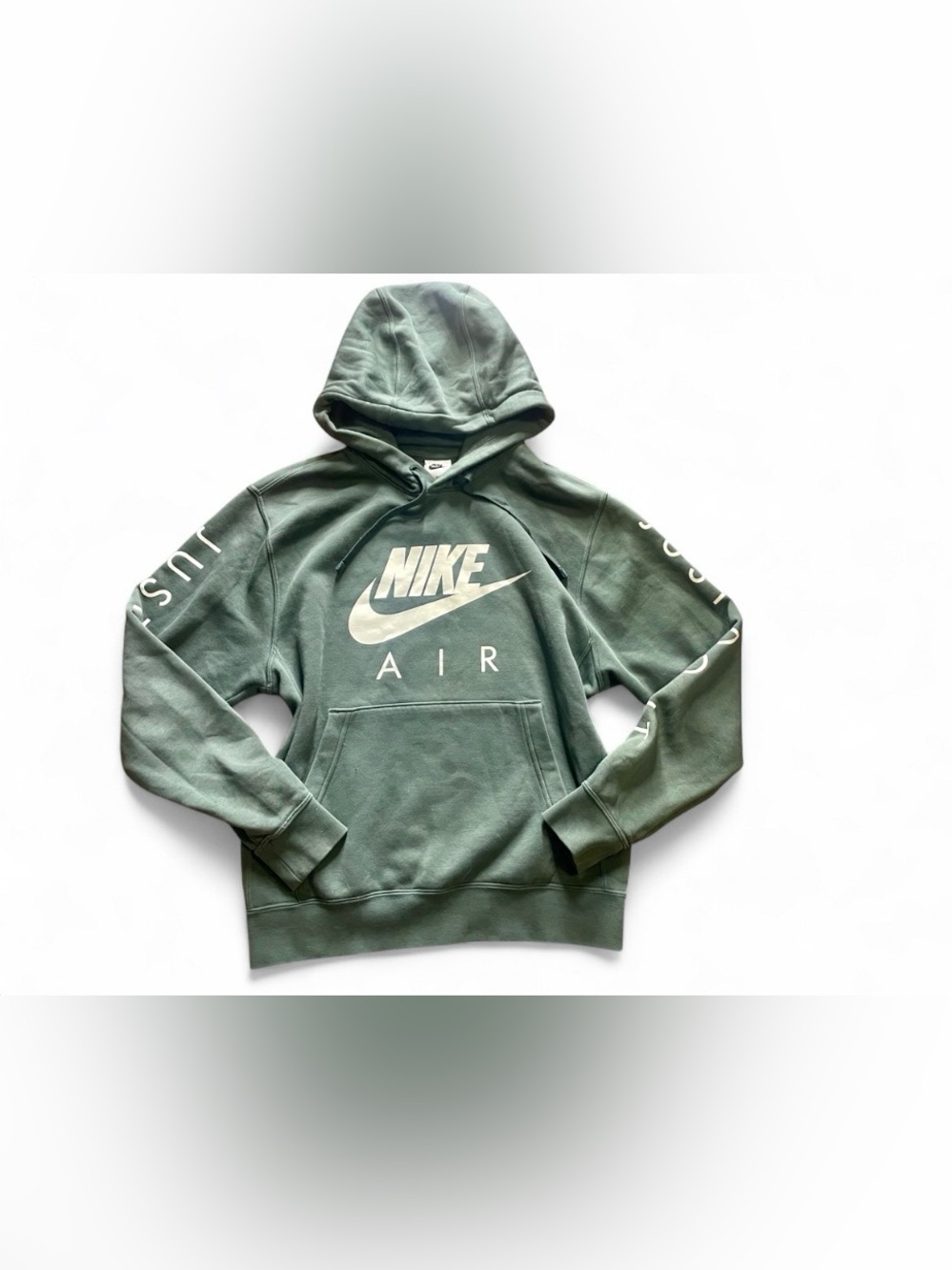 ❤️Nike Air "Just Do It" Olive Green Pullover Fleece Hoodie Small